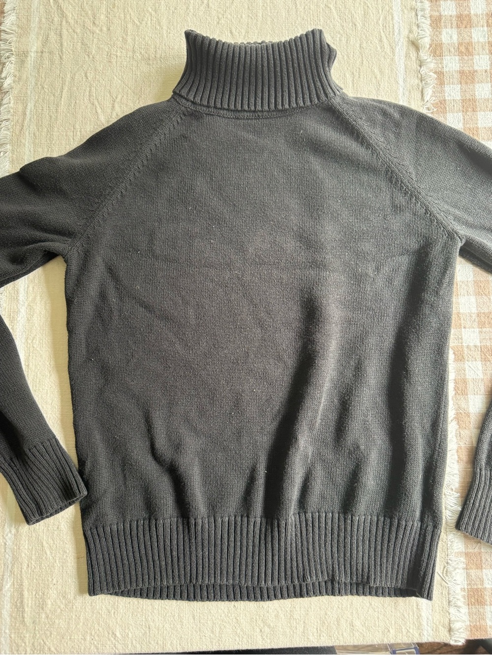 JEANNE PIERRE Black Ribbed Turtleneck Sweater
